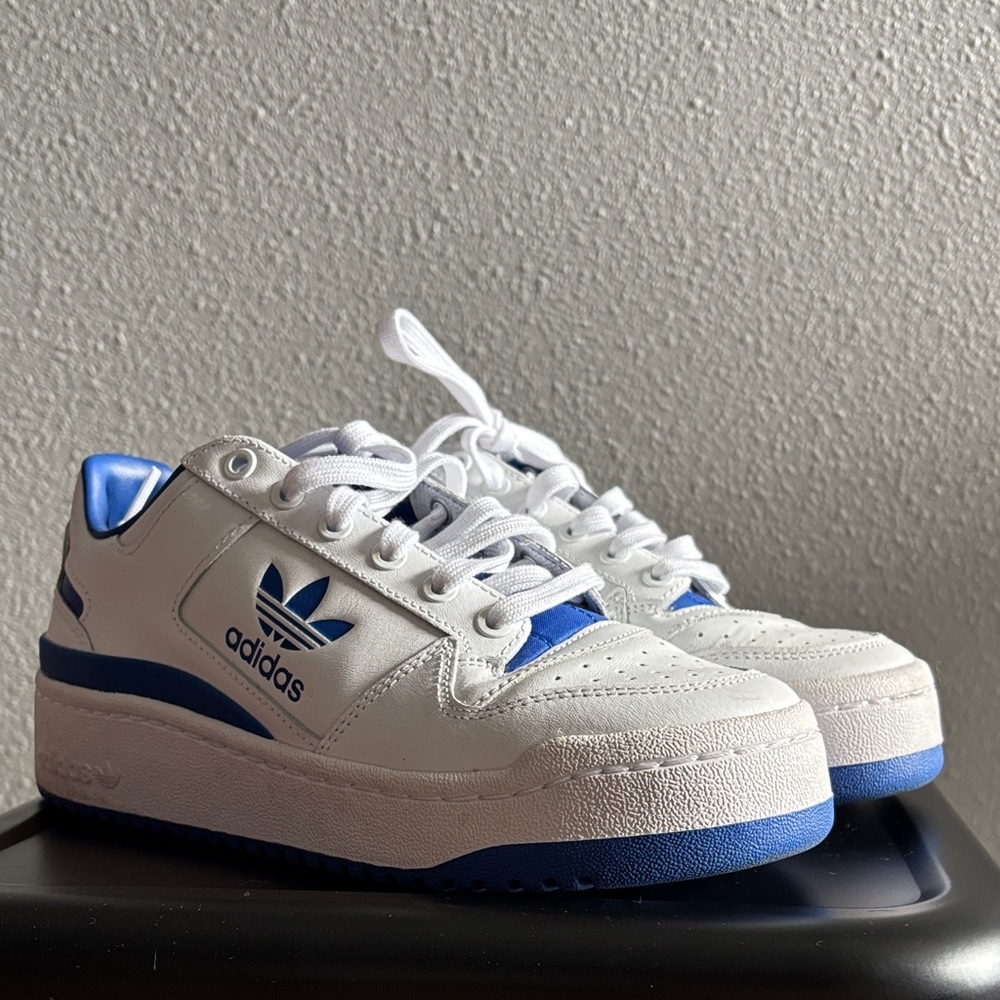 Adidas Kids' White and Blue Sneakers